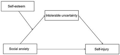 The relationship between social anxiety and self-injury of junior high school students: Mediation by intolerance of uncertainty and moderation by self-esteem